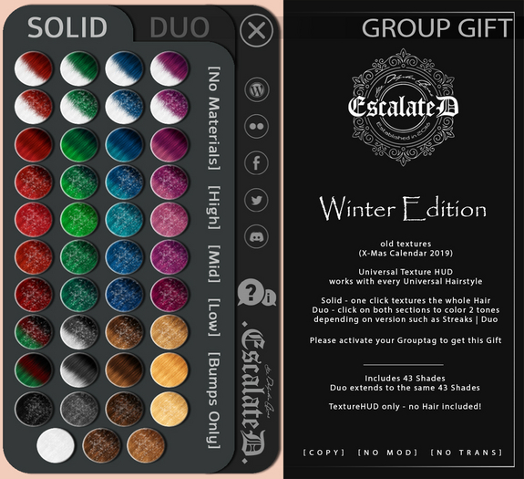 .EscalateD. Winter Edition 2018 Universal HUD - Group Gift