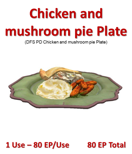 DFS PD Chicken and mushroom pie Plate (DFS - Texture Only)