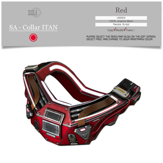 :::SOLE::: SA - Collar ITAN (Red)