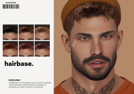 Second Life Marketplace - Volkstone Bryson Hairbase / Pack Dark Brown