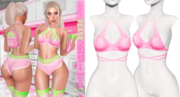 Spoiled - Drip Top Dash Pink *Updated* for LaraX,Waifus,Mounds,Teacups & More
