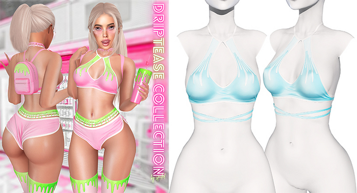 Spoiled - Drip Top Light Mint *Updated* for LaraX,Waifus,Mounds,Teacups & More