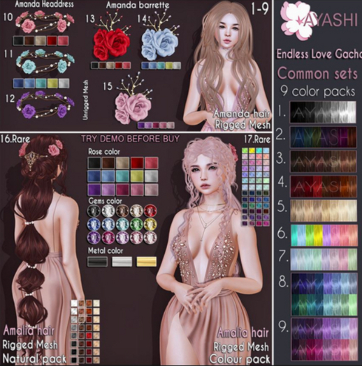 #17[^.^Ayashi^.^] Amalia hair-Colours RARE