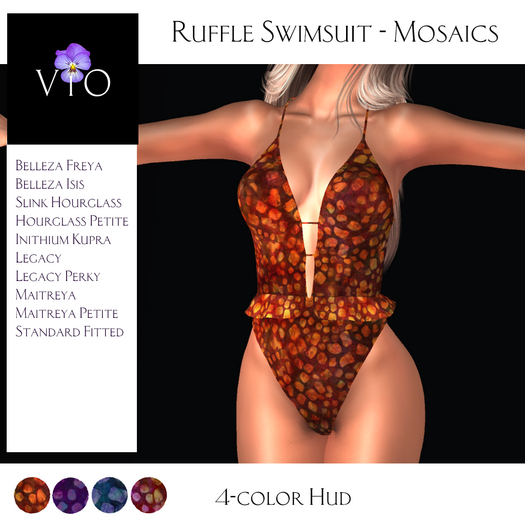 ViO MOSAIC BATIK RUFFLE SWIMSUIT
