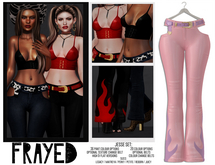 Frayed - Jesse Pants - Pink Flames