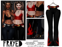Frayed - Jesse Pants - Black Flames
