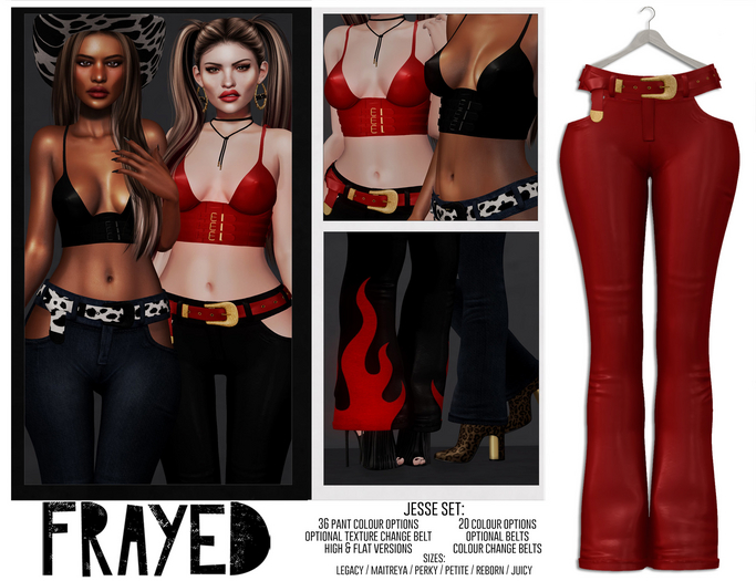 Frayed - Jesse Pants - Red