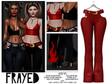 Frayed - Jesse Pants - Red