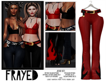 Frayed - Jesse Pants - Red Flames