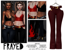 Frayed - Jesse Pants - Burgundy