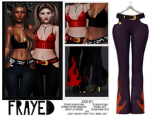 Frayed - Jesse Pants - Purple Flames