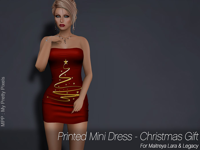 - MPP - Printed Mini Dress - Christmas