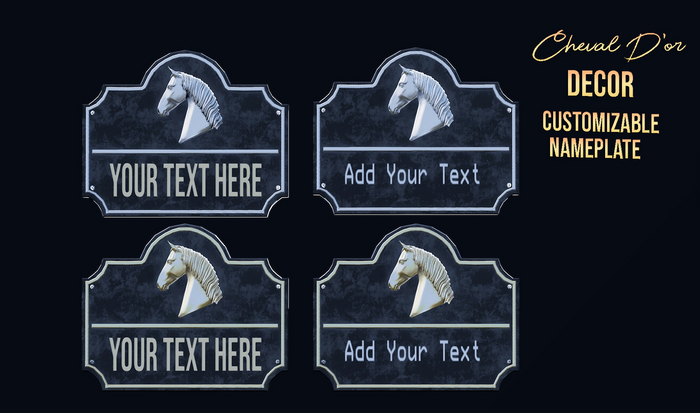 Cheval D'or / Decor / Customizable Stall Nameplate.