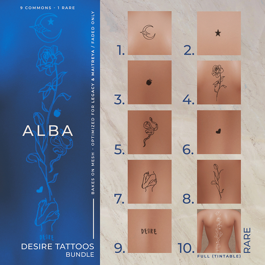 ALBA - Desire Tattoos Bundle - Full Pack