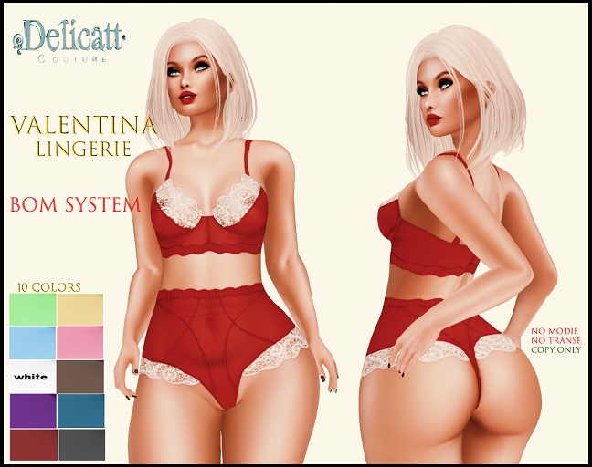 Delicatt Couture - Valentina Lingerie - BOM system.2022#Aug.02