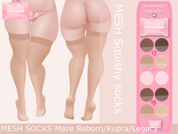 CHEWINGUM NUDE Squishy socks Maze Reborn/Kupra/Legacy/Maitreya