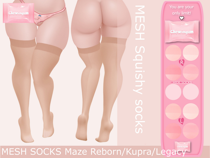 CHEWINGUM PINK Squishy socks Maze Reborn/Kupra/Legacy/Maitreya