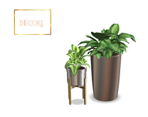 Decor'e - 2 potted plants  * SILVER 