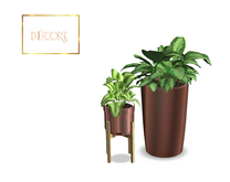 Decor'e - 2 potted plants * ROSE GOLD 