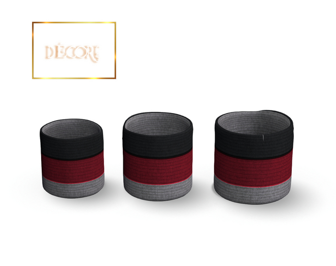 Decor'e - clothes basket set * GRAY & RED