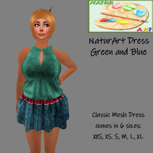 NaturArt Dress Green and Blue
