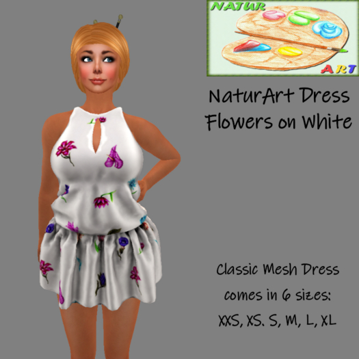 NaturArt  Dress Flowers on white