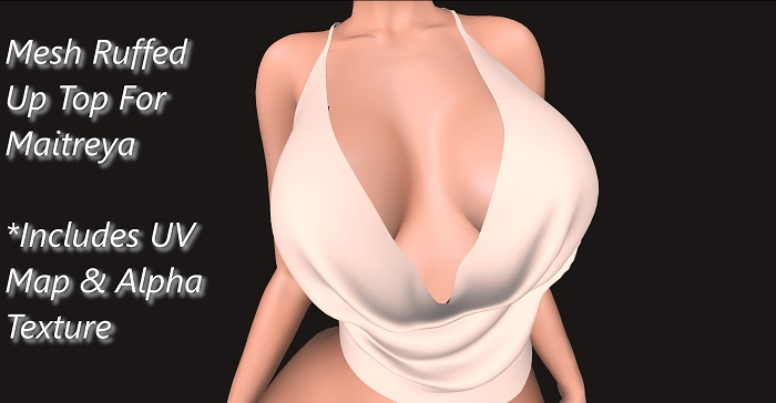[ Full Perm ] Mesh Ruffed Up Top For Maitreya 