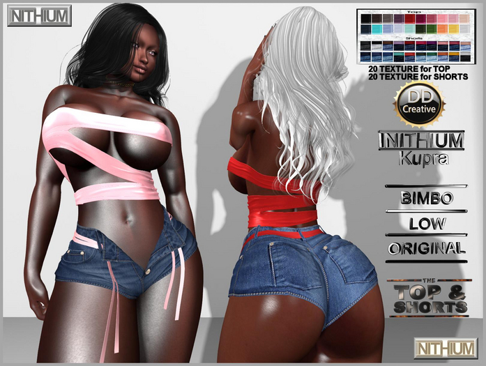 ☾ⅅⅅ☽ [INITHIUM] Kupra Top & Jeans Shorts