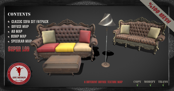 (Efe Design) Classic Sofa Set Fatpack Fullperm 
