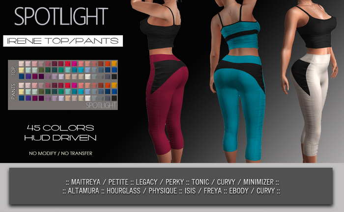 SPOTLIGHT - IRENE TOP/PANTS (DEMO Available In-World) 