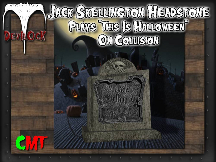 DEVILOCK - Jack Skellington Headstone w/sound (ADD TO UNPACK)