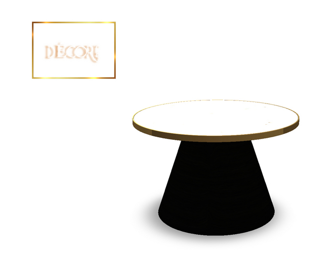 Decor'e - Cindy's Sidetable  WHITE MARMOL*BLACK & GOLD