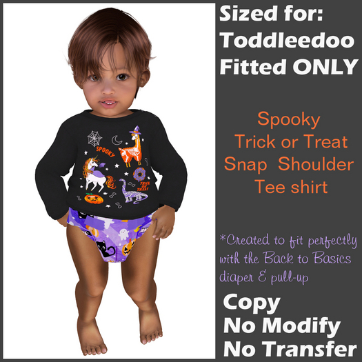 [Back to Basics] Spooky Trick or Treat LS snap tee