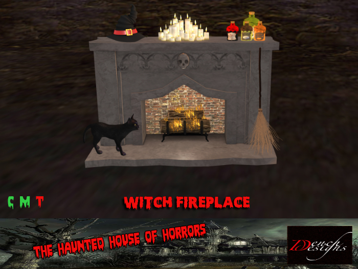Halloween Witch Fireplace