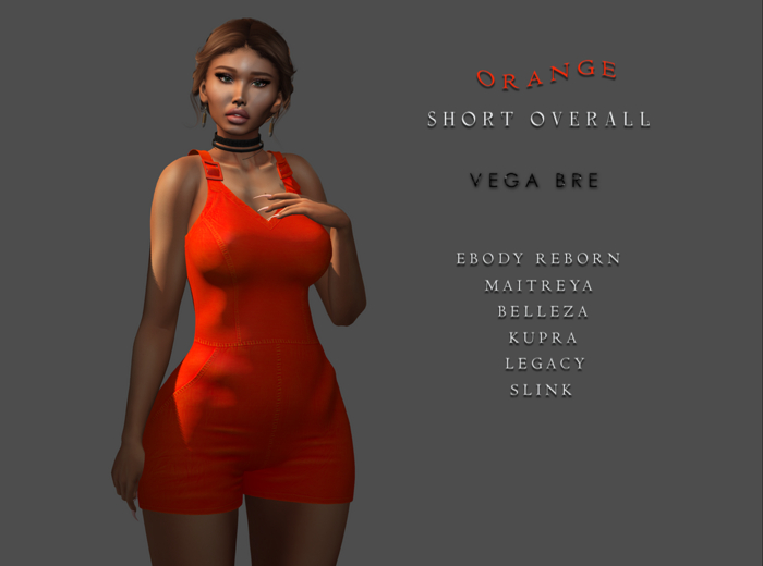 :::VEGA BRE  - SHORT OVERALL ORANGE