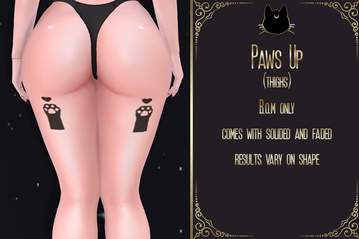 *K* Paws Up thigh Tat