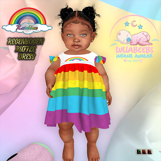 ((RBS)) Regenbogen Ruffle Dress  -  LullaBeebs 
