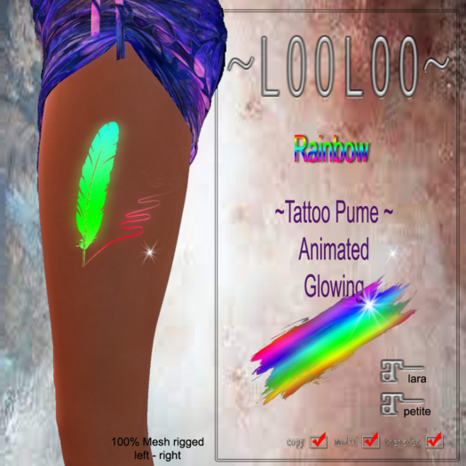 ~ LOOLOO ~ TATTOO PLUME ~ Animated [RAINBOW]
