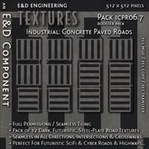 [ICPR06.7] 12 Dark Steel-Plate Futuristic Highway Intersection Crosswalk Road Street Urban Textures by E&D ENGINEERING