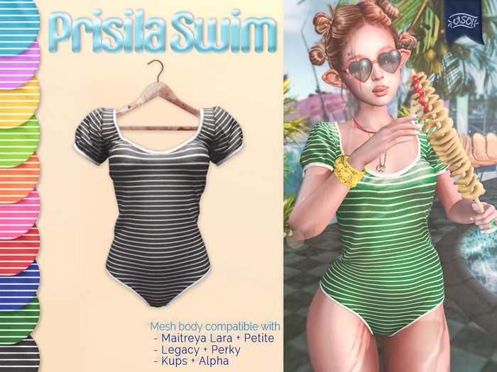 ASO! Prisila Swim (black) - Lara,Petite,Legacy,Perky,Kups