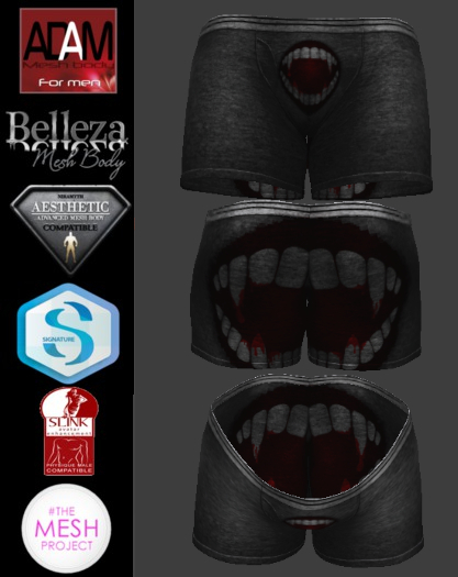 Boxers, Vampire Fangs Boxers, Belleza, Adam, TMP, Slink, Signature, Aesthetic