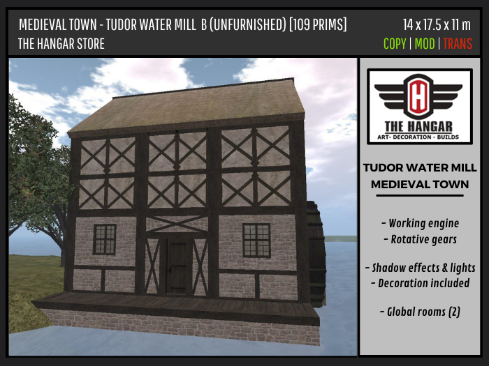 MEDIEVAL TUDOR WATER MILL - B [109 PRIMS]