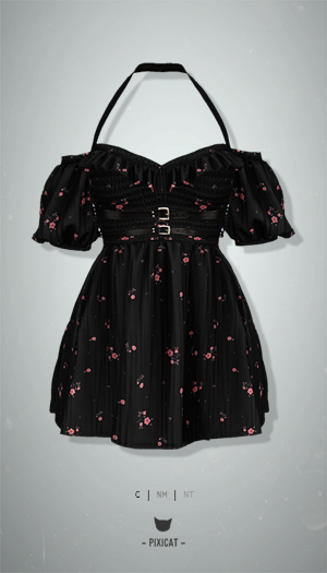 -Pixicat- Ines Dress (FlowerSmallDark)