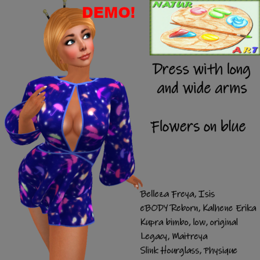 NaturArt Dress with long and wide sleeves: A rainy Day DEMO