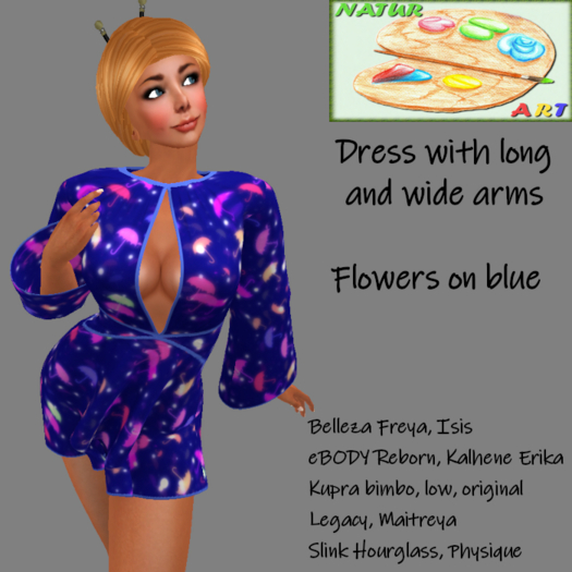 NaturArt Dress with long and wide sleeves: A rainy Day