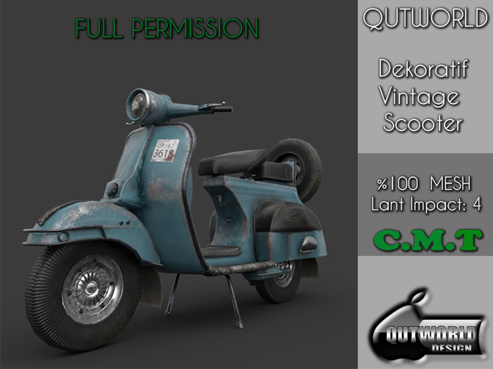 .::QUTWORLD Dekoratif Vintage Scooter::.FP