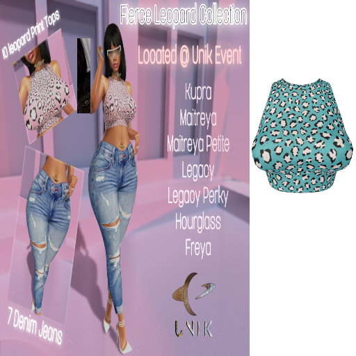 -UC- Baby Blue Leopard Top