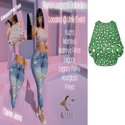 -UC- Green Leopard Top