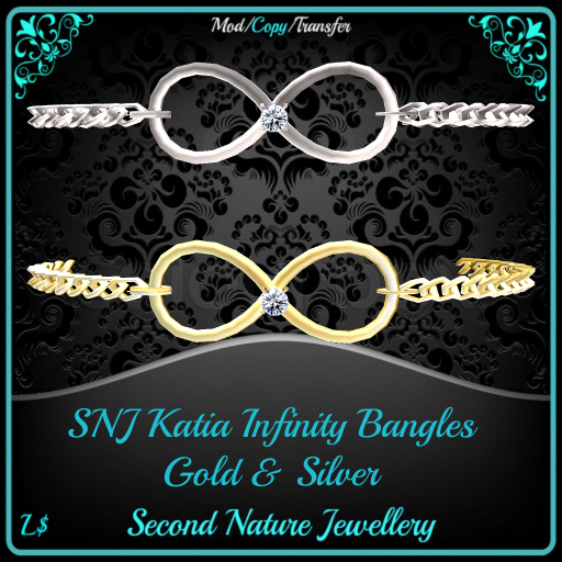 SNJ Katia Infinity Bangles Gold & Silver ADD & CLICK!