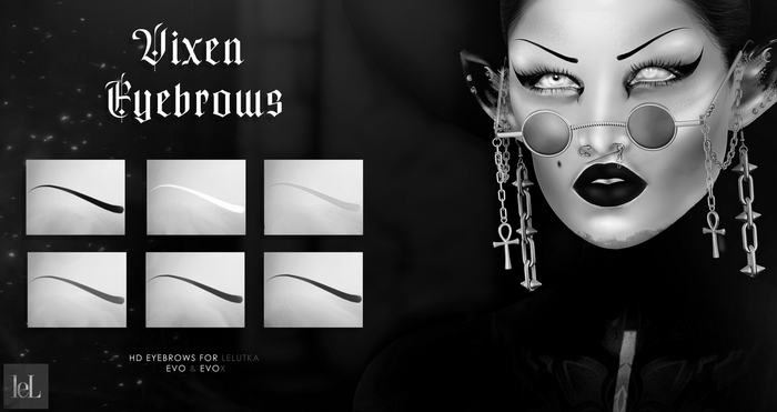 [Demo]Vixen Eyebrows - Lelutka EvoX & Evo 3.0[Demo] v1